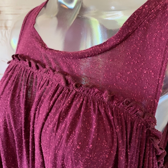 CHASER Cold Shoulder Bell Sleeve Sangria Top L - Picture 5 of 7